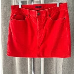 Gap Red Corduroy Mini Skirt Women's Size 8 Stretch 5 Pocket